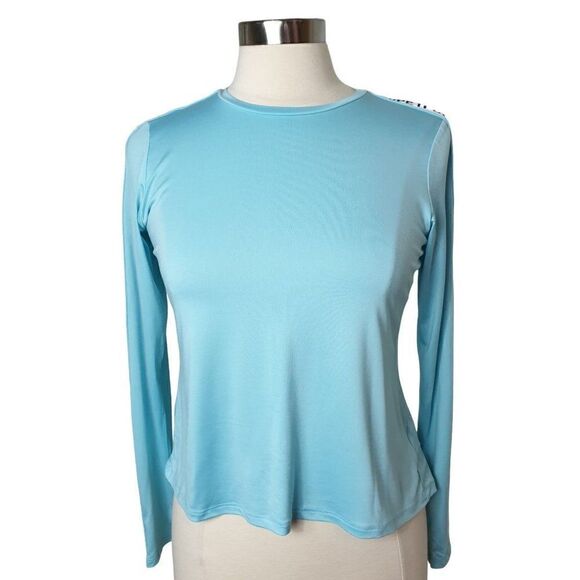Women's Lightweight Split Back Stretch Long Sleeve Crop Top XL - Picture 2 of 6